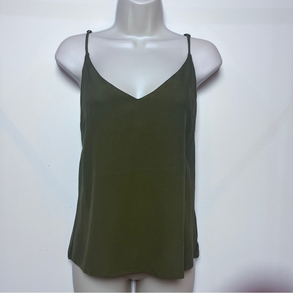Maria Filo NWT Boho Hippie Olive Green Sleeveless V-Neck Camisole Top